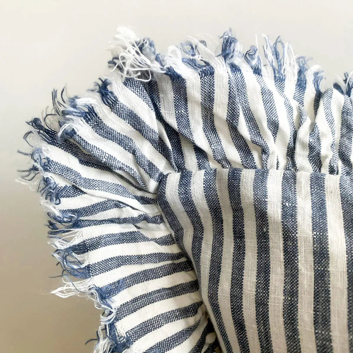 Marine Pinstripes Linen Pillow