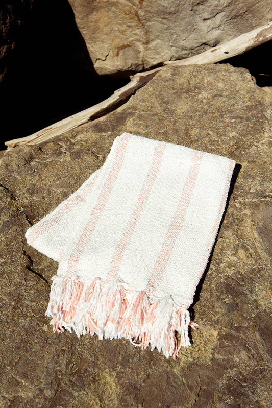 Riviera Stripe Pink Throw Blanket