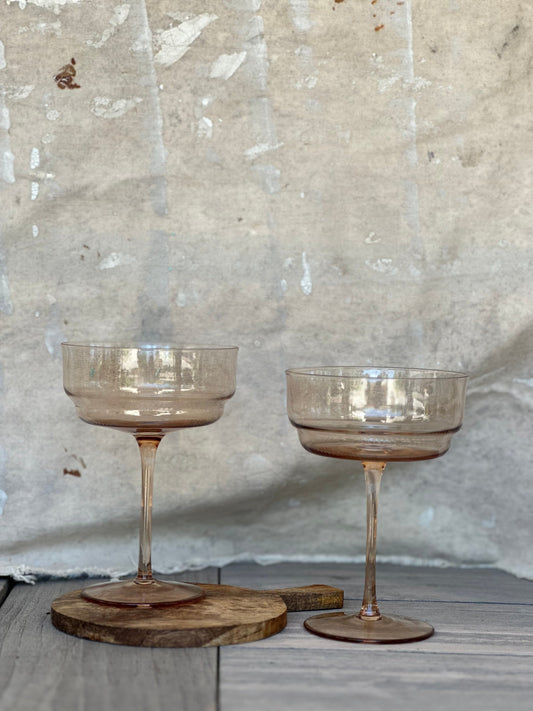 Amber Tulip Coupe, Single Glass