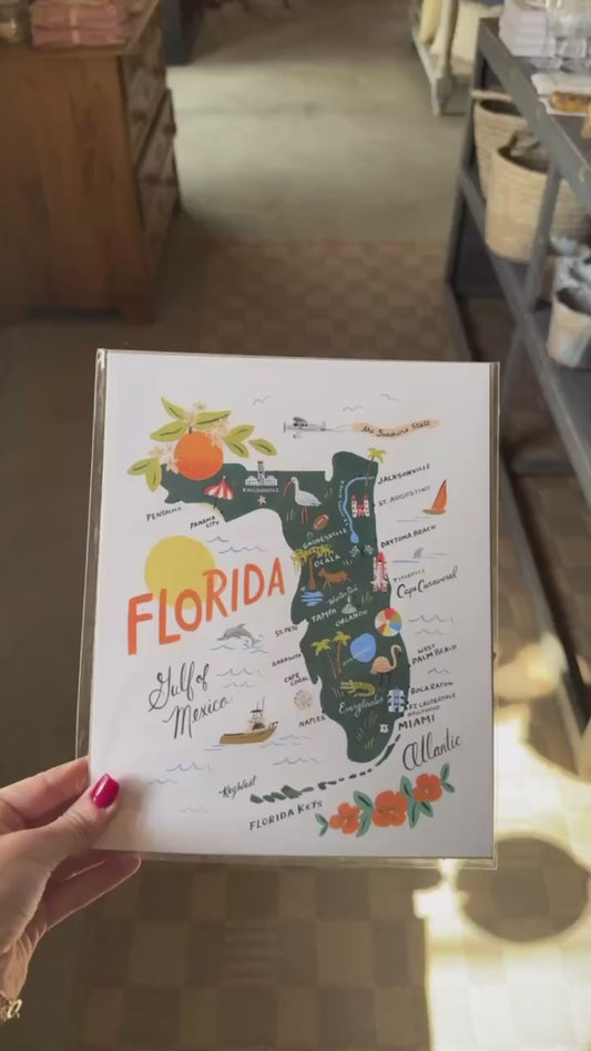 Florida Map Art Print